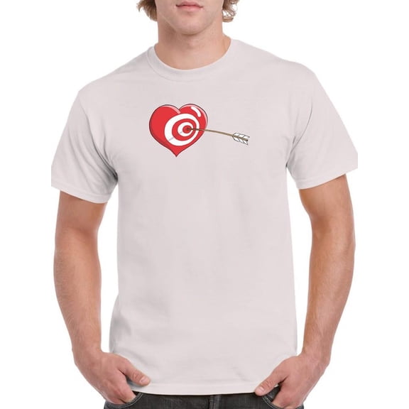 Bullseye Heart T-Shirt Men -Engin Selcuk Designs, Male 3X-Large