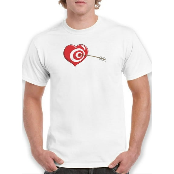 Bullseye Heart T-Shirt Men -Engin Selcuk Designs, Male 4X-Large