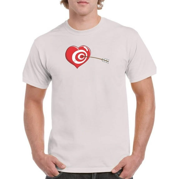Bullseye Heart T-Shirt Men -Engin Selcuk Designs, Male Large