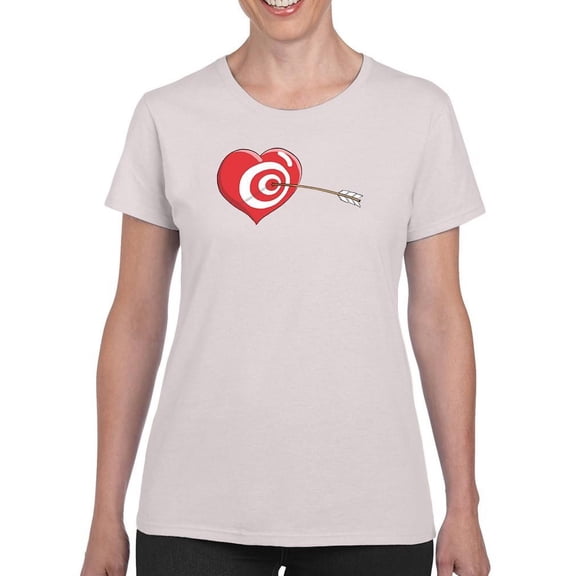 Bullseye Heart T-Shirt Women -Engin Selcuk Designs, Female x-Large