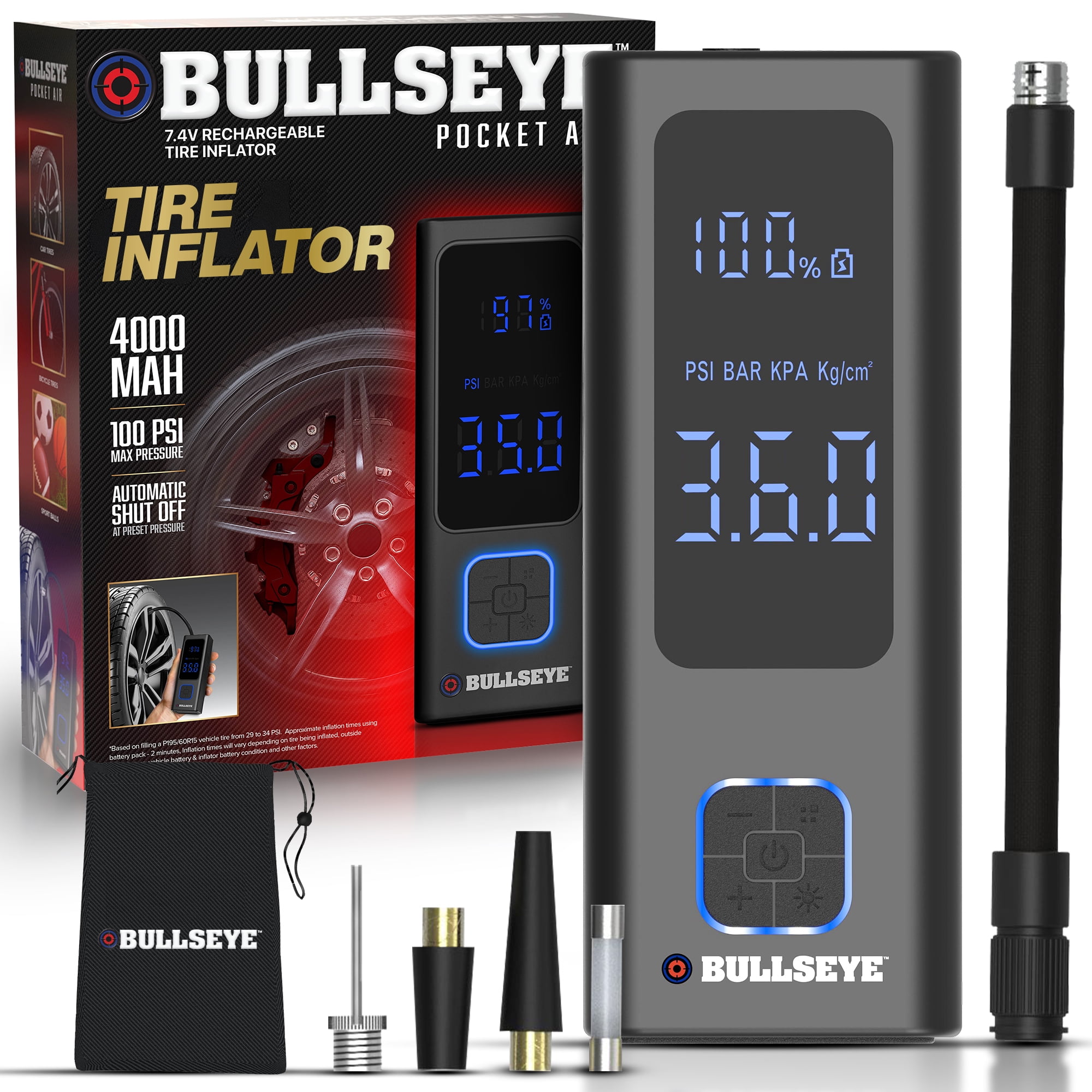 Bullseye Pocket Air Tire Inflator Powerbank 100 PS