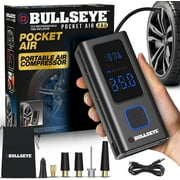 Bullseye Pocket Air Pro Tire Inflator Powerbank Electric Air Compressor Portable Pump Car Bike 120 PSI LED Gauge 6000 mAh