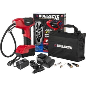 Bullseye Pro Max Deluxe Tire Inflator Portable Air Compressor, Portable Air Pump for Car Tires, Car Tire Inflator Portable - 150PSI, 12V DC 2000 mAhs, Tire Pressure Gauge, Rechargeable As Seen On TV