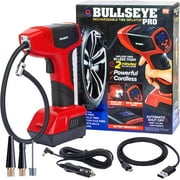 Bullseye Pro Tire Inflator 150 PSI Electric Air Compressor Portable Air Pump Car Bike LED 12V DC Red