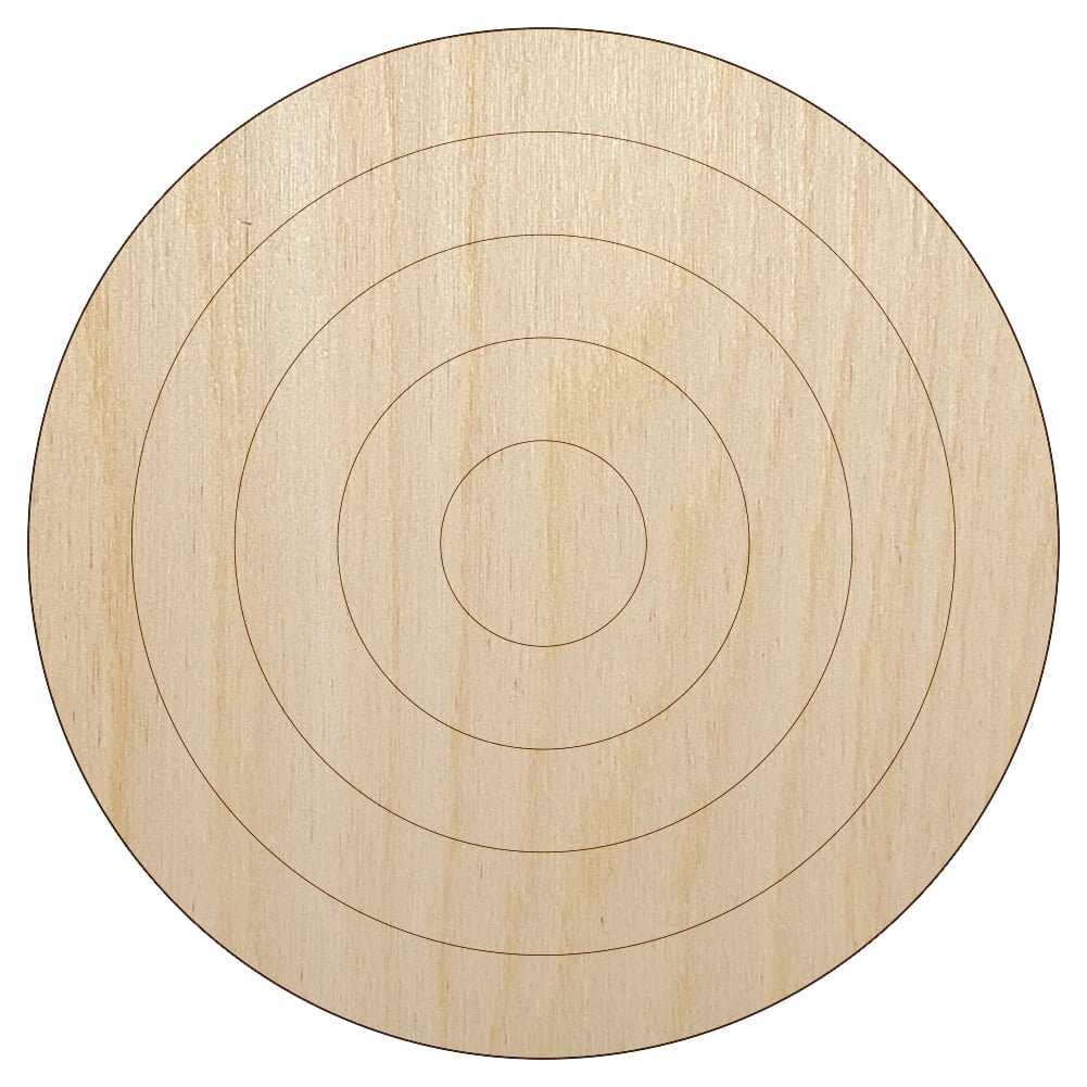 Bullseye Target Wood Shape Unfinished Piece Cutout Craft DIY Projects ...