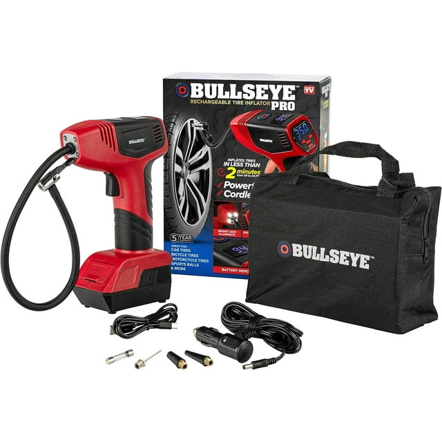 Bullseye Tire Inflator Air Compressor Portable Car Auto Tire Inflator