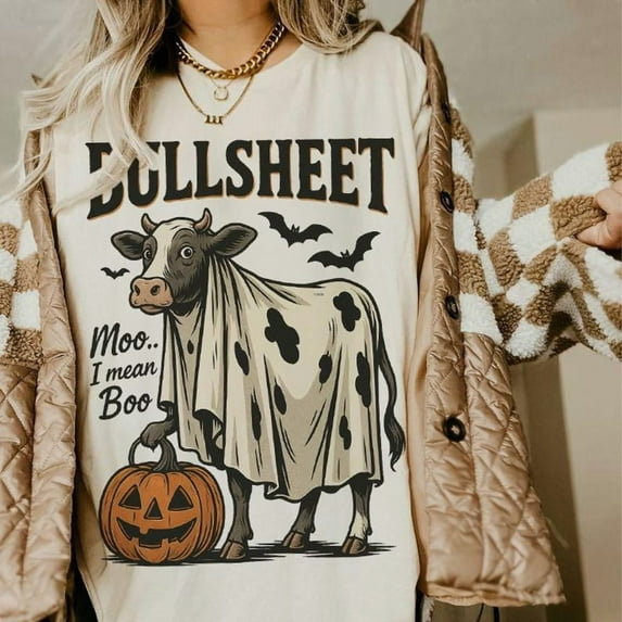 Bullsheet Shirt, Halloween Shirt, Cow Shirt, Ghost Cow Shirt, Spooky Shirt, Shirts, Funny Halloween Shirt, Cow Lover Shirt, Fall Shirt