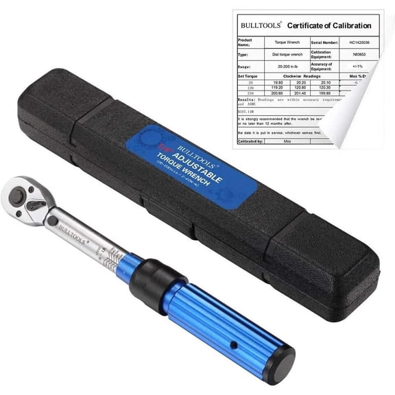 Bulltools 1 4 Drive 20 200In Lb Professional Click Torque Wrench With Box