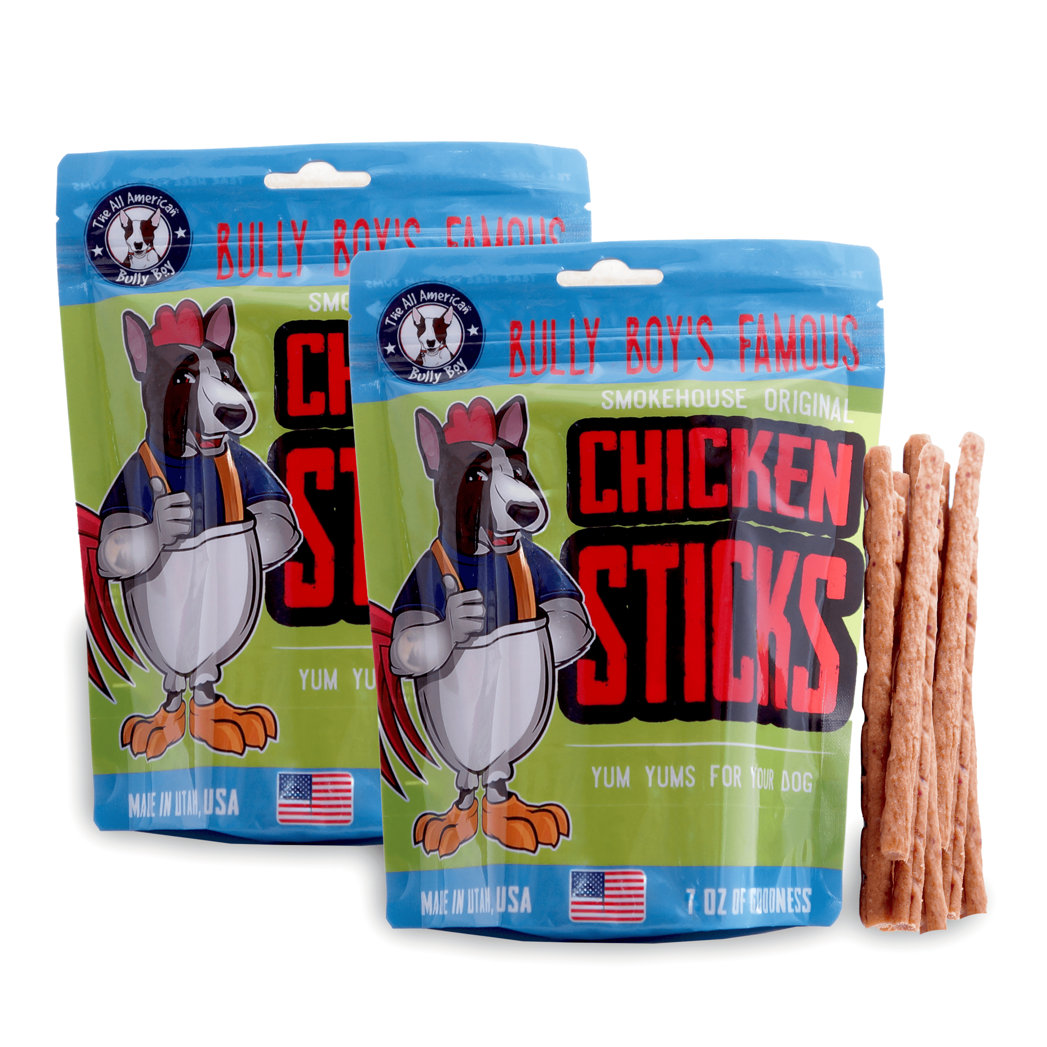 Bully Boy's Famous Training Sticks Dog Treats, Smokehouse Chicken, 7oz. (2 Pack)