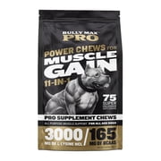 Bully Max Pro Series Muscle Gain Bacon Flavor Soft Chews for Dogs, 10.6 oz Bag