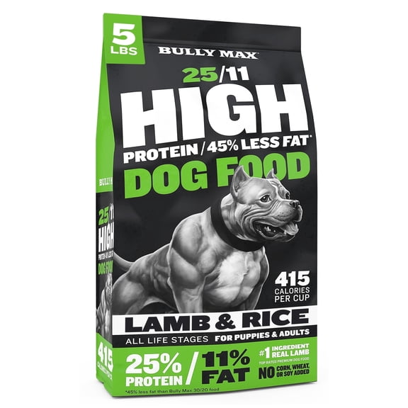 Bully Max 25/11 High Protein Lamb 45% Less Fat Dog Food 5lbs.