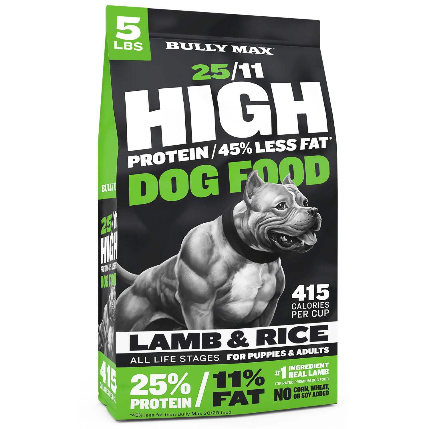 Bully Max 25/11 High Protein Lamb Flavored Dry Dog Food, 5 lb. Bag