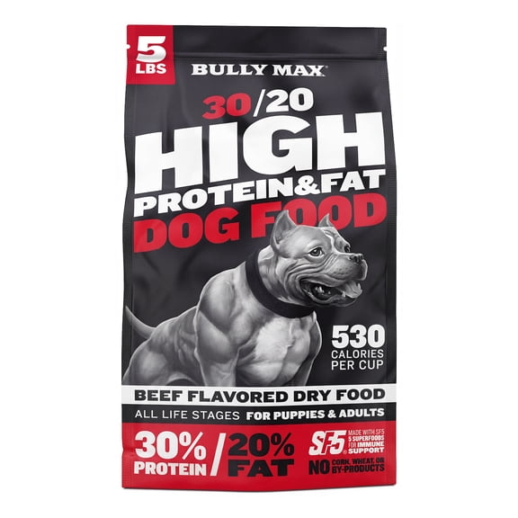 Bully Max 30/20 High Protein Beef Flavor Dog Food, 5 lb. Bag
