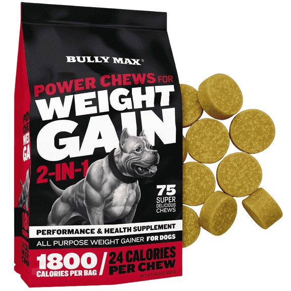 Bully Max® Weight Gain Power Chews for Dogs, 10.6 oz. Bag.