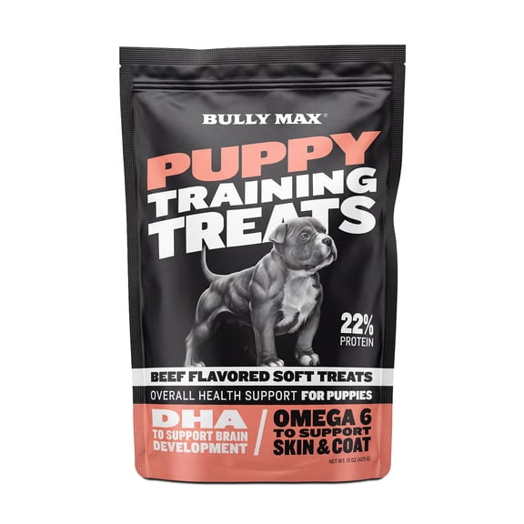 Bully Max Puppy Training Beef Flavor Soft Treats, 15 oz Bag