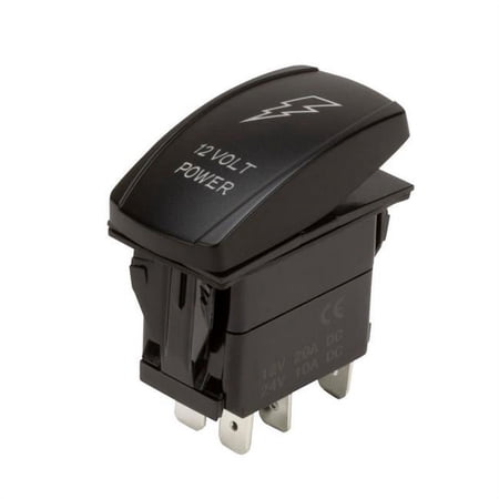 Bully PL-SW69W 12V Power White Etched Rocker Switch