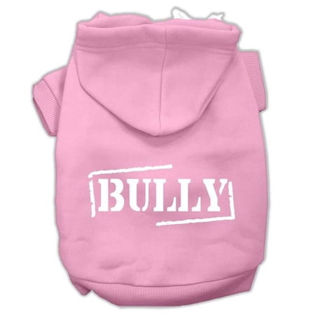 Bully Screen Printed Pet Hoodies, Light Pink - Medium 12