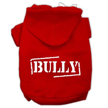 Bully Screen Printed Pet Hoodies, Red - Extra Small 8