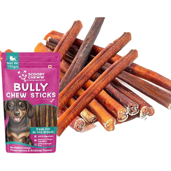 Bully Sticks for Dogs 6-Inch, 50 Count Ultra Thin Bully Sticks, Natural Beef Dog Chews, Low-Odor, High-Protein, Grain & Rawhide Free - Long-Lasting Beef DogTreats for Aggressive Chewers