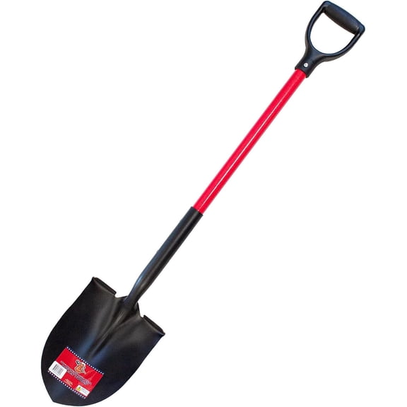 Bully Tools 62510 14 Ga. Round Point Shovel. Fiberglass Dgrip Handle.