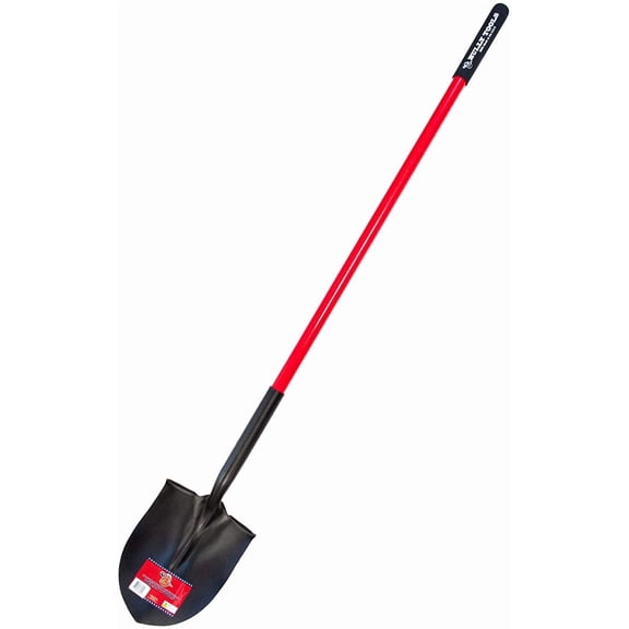 Bully Tools 82515 14-Gauge Round Point Shovel with Fiberglass Long Handle