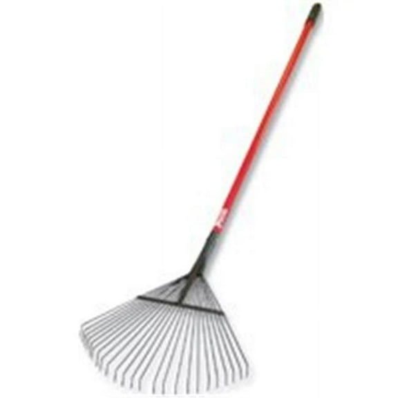 Bully Tools Leaf and Thatching Rake - Fiberglass Handle, 24 Spring Steel Tines, 24"