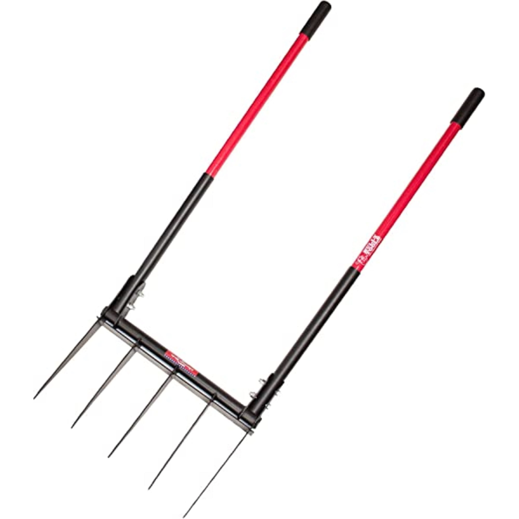 Heavy-Duty Red and Black Fiberglass Handle Cultivator