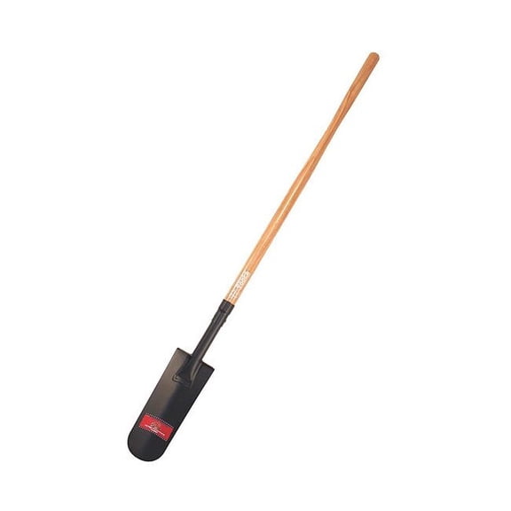 Bully Tools Drain Spade Shovel, 12 ga. Steel Blade, Wood Handle 72530
