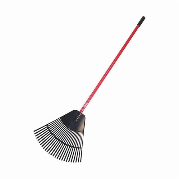 24 in Polypropylene Poly Leaf Rake, 26 Tines, 72 in L Fiberglass Handle 92624