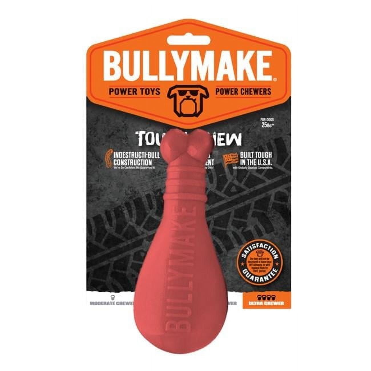 BullyMake 669125001660 Toss N Treat Flavored Dog Chew Toy - Turkey Leg, Turkey - One Size