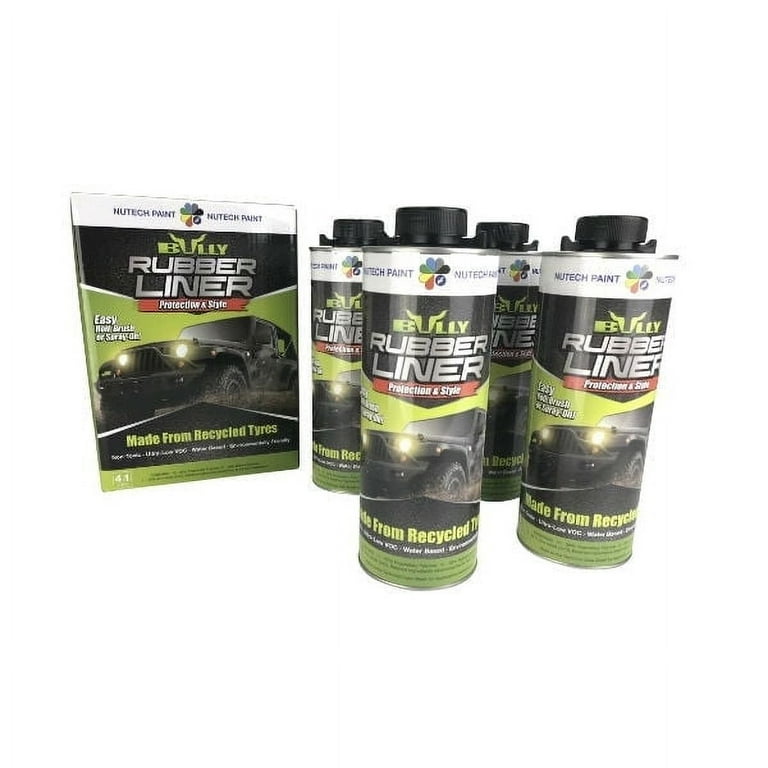 Grey Bedliner; Roll On Bed Liner; Low Odor, Water-Based Formula, No Hassle Of Mixing Components, Easy Pour And Roll; Bedliner Kit: 4 Quarts + 1 Roller