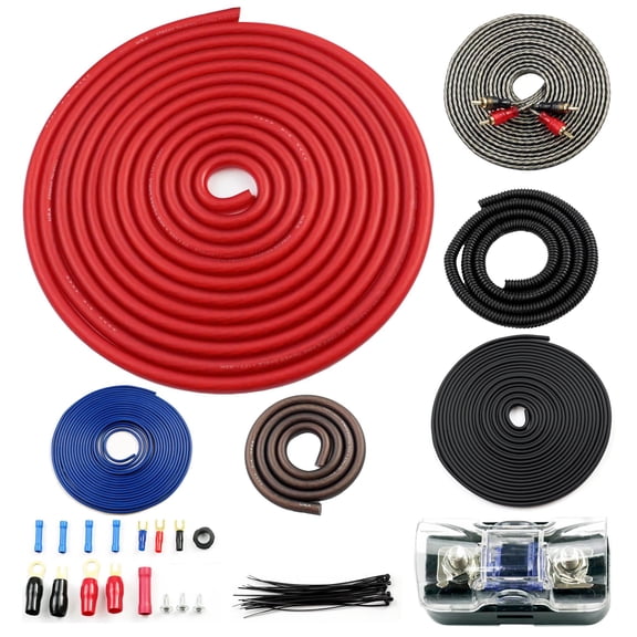 Bullz Audio 4 Gauge Car Amplifier Installation Power Wiring Kit, Red(Incomplete)