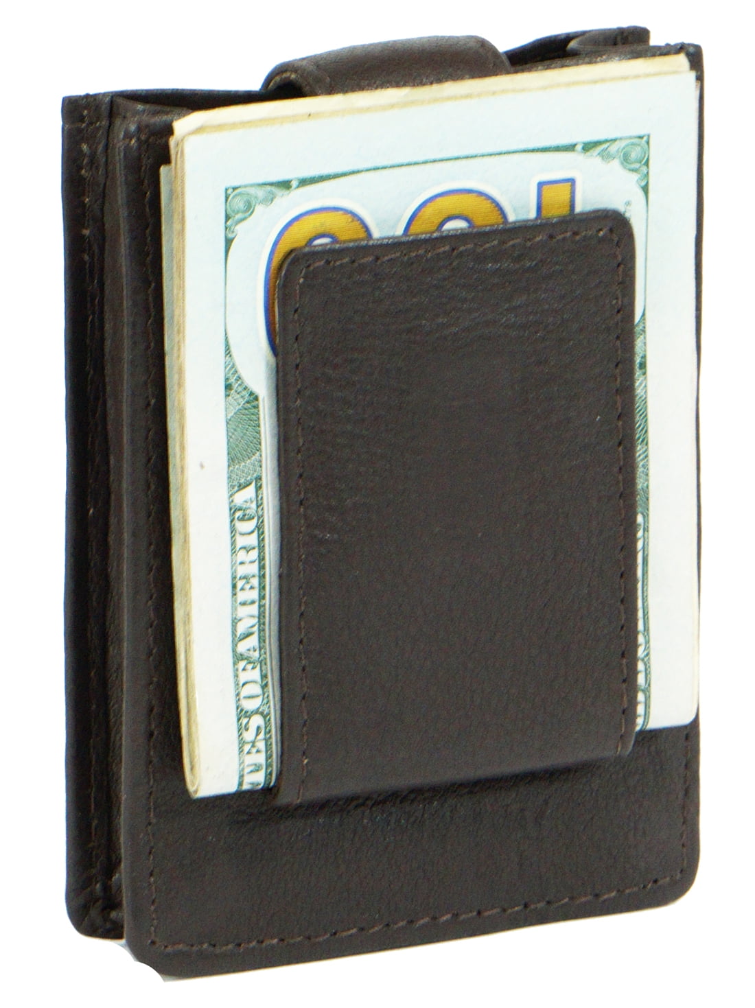 House Of Jack Co. Deacon Bifold Money Clip Wallet - Front Pocket Leather Wallet For Men, Brown