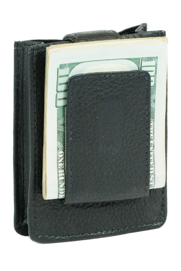 Expandable Front Pocket Card Holder Money Clip Wallet with Magnet Clip and ID Window