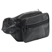 Bullz Leather Large Waist Bag Multi Pocket Fanny Pack with Adjustable Waist Strap