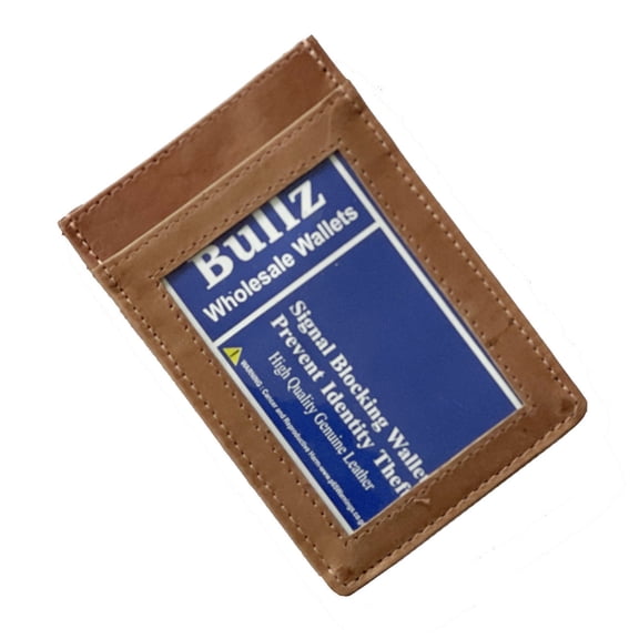 Bullz Leather Money Clip Wallet Front Pocket Card Holder with Magnet Clip and card ID Case