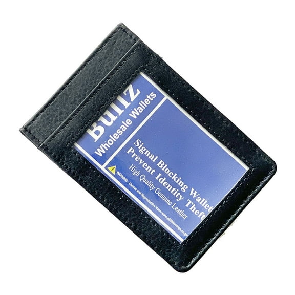 Bullz Leather Money Clip Wallet Front Pocket Card Holder with Magnet Clip and card ID Case