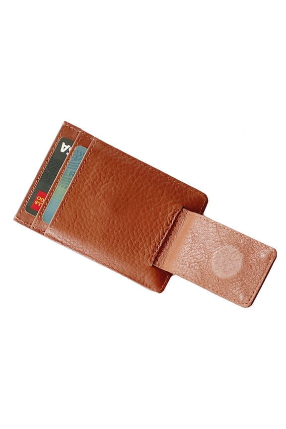 Leather Money Clip Wallet Front Pocket Card Holder with Magnet Clip and card ID Case