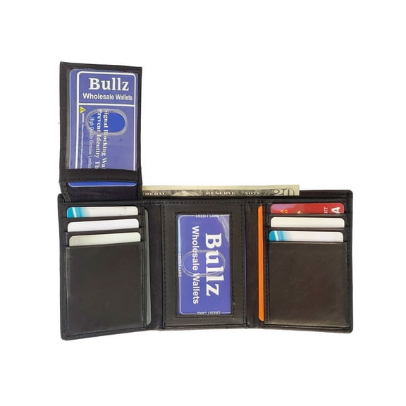 Bullz Men's Genuine Leather Slim and Compact Multi Card Tifold Men's Wallet