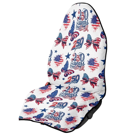 Bulopur 250th Birthday of America Car Seat Cover Towel for Women Waterproof Front Seat Cover for Holiday Non Slip Athletic Towel for Parade Fit SUV Sedan Truck