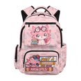 thumbnail image 1 of Bulopur Axolotl Kids Backpack for Girls Cute Reading Print School Bag Lightweight/Breathable/Durable/Waterproof Multi-Pocket Book Bag for Elementary Students, 1 of 7
