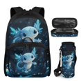 thumbnail image 1 of Bulopur Axolotl Print Kids Backpack Set 4 Pcs Breathable Kids School Bag with Pencil Case and Water Bottle Cover for Ocean Theme Kids, 1 of 7
