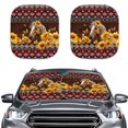 thumbnail image 1 of Bulopur Aztec Car Windshield Sun Shade, Sunflower Horse Protect Harmful UV rays Vehicle Sun Shade Windshield Durable Fabrics Automotive Window Sunshades for Most Trucks SUVs Vans, 2 Pcs, 1 of 6