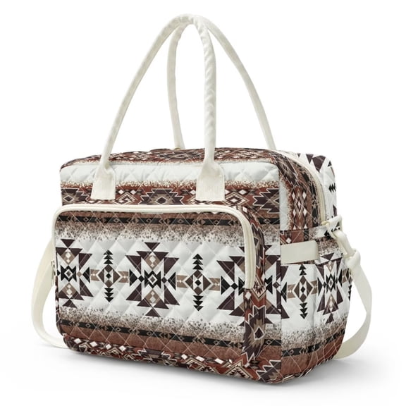 Bulopur Aztec Quilted Lunch Box for Women Rustic Womens Lunch Bag For Work Fashionable Tote Bags for Work Travel Gift for Aunt