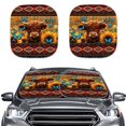 thumbnail image 1 of Bulopur Aztec Sun Shade Car Windshield, Butterfly Highland Cow Prevent UV Rays Car Windshield Sun Shade Foldable Removable Auto Front Window Sunshade Covers for Most Cars, Set of 2, 1 of 6