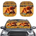 thumbnail image 1 of Bulopur Aztec Sun Shade Windshield, Sunflower Highland Cow Interior Sun Protection Auto Windshield Sun Shade Universal Size Cool Reflective Sun Blocker Sun Visor Protector for Van SUV Truck, 1 of 6
