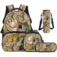thumbnail image 1 of Bulopur Baseball Bass Camo Kids Backpack Set 4 Pcs Stain Resistant Sporty Kids Bookbag with Lunch Bag, Pencil Case and Water Bottle Cover for Fishing Baseball Fans Grade 1-6, 1 of 8