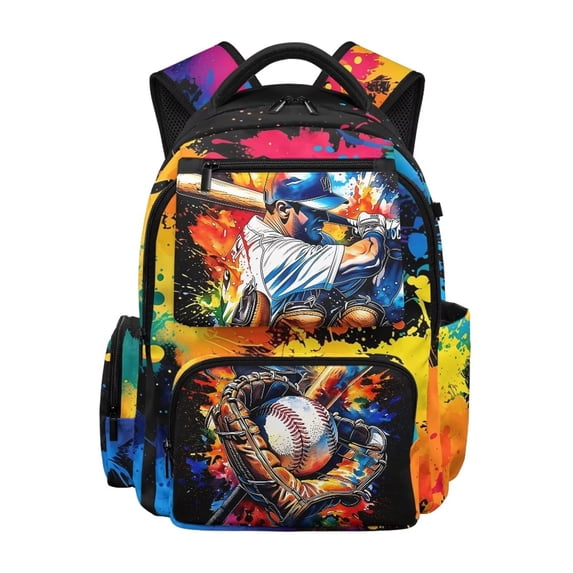 Bulopur Baseball Kids Backpack for Boys, Cool Sports Print School Bag Lightweight/Breathable/Durable/Waterproof Multi-Pocket Book Bag for Elementary Students