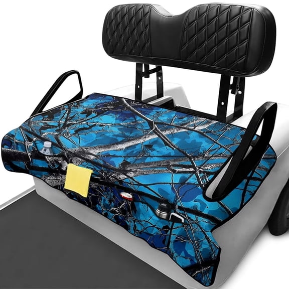 Bulopur Blue Camo Club Car Golf Cart Seat Covers Soft Golf Cart Towel Seat Covers with 4 Front Pockets& Nonskid Bottom Compatible with EZGO, Yamaha, Club Car