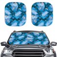 thumbnail image 1 of Bulopur Blue Marble Sun Shade Car Windshield Block UV Rays Car Windshield Cover Sun Shade Reinforcement Front Window Sunshade Sun Visor Protector Fit Most Vans Trucks SUVs, 2 Pcs, 1 of 6